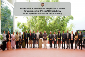 Session on Law of Precedents and Interpretation of Statutes for Learned Judicial Officers of the District Judiciary by Hon'ble Mr. Justice Biswanath Somadder, Chief Justice, High Court of Sikkim on 2nd September 2023 at Sikkim Judicial Academy, Gangtok