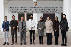 Discussion and Deliberation on Warrant, Summons and Summary Trials under Code of Criminal Procedure, 1973 for Chief Judicial Magistrates and Judicial Magistrates of District Judiciary of Sikkim  on 17th February 2024 at Sikkim Judicial Academy