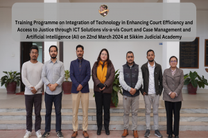 Training Programme on Integration of Technology in Enhancing Court Efficiency and Access to Justice through ICT Solutions vis-a-vis Court and Case Management and Artificial Intelligence (AI) on 22nd March 2024 at SJA